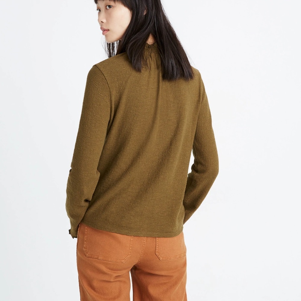 Madewell Texture & Thread Ruffled Mockneck Top - Picture 4 of 7